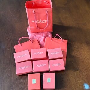 Authentic James Avery jewelry boxes, bags, and tissue.